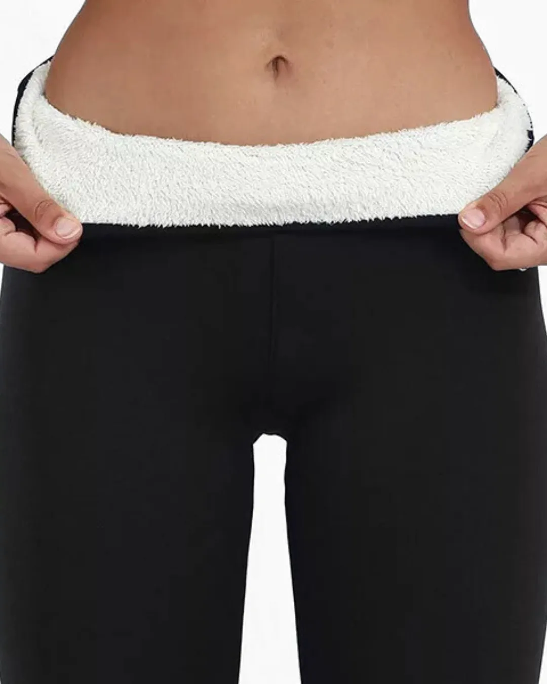 Sherpa lining folded at the waist